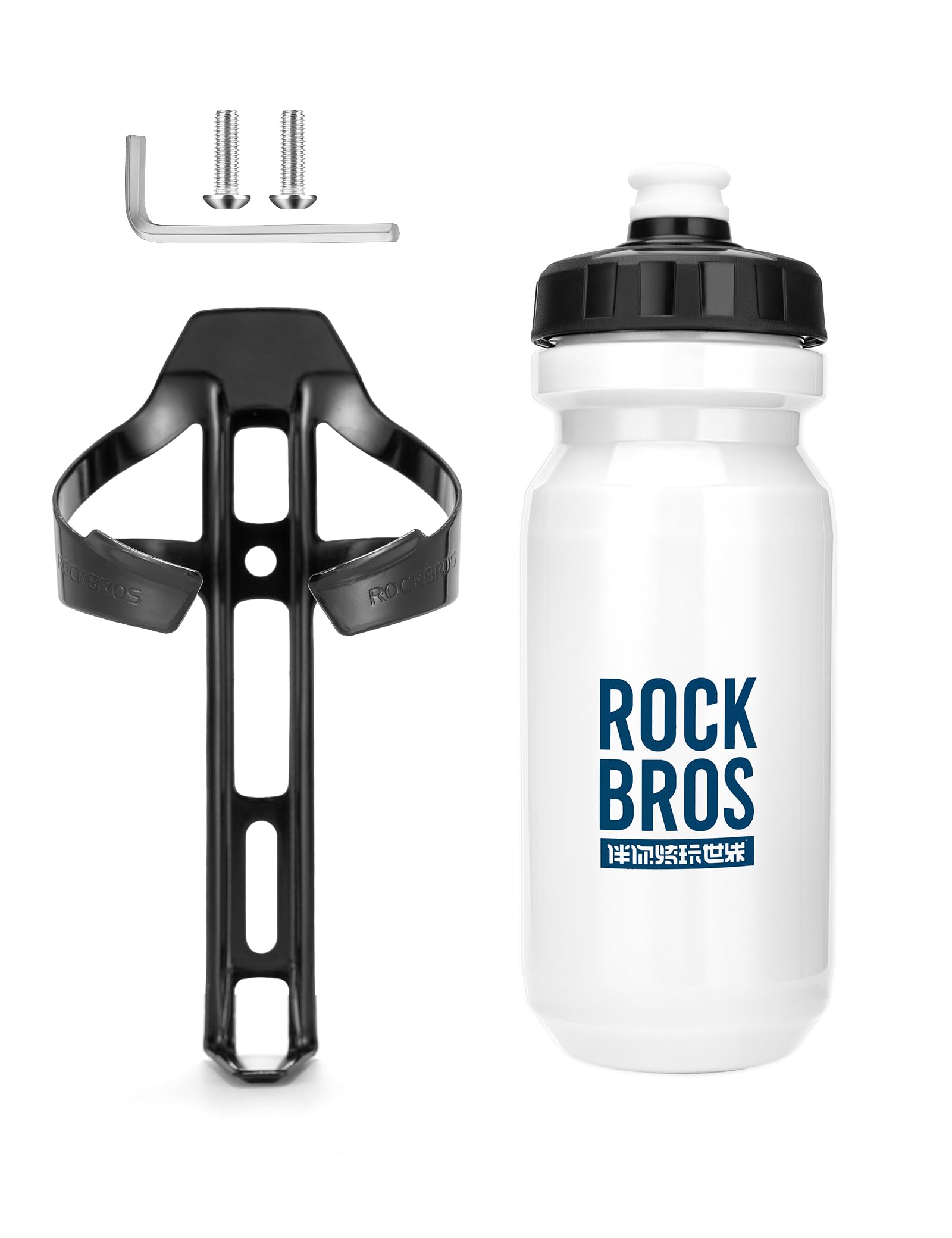 ROCKBROS Aluminum Bike Water Bottle Holder and Bottle Set